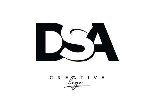 DSA Creative Minimalistic Negative Space Latter Logo with Modern Monogram for Branding and Business Letter mark Logo with Initial Letters Logo Design for Branding.	