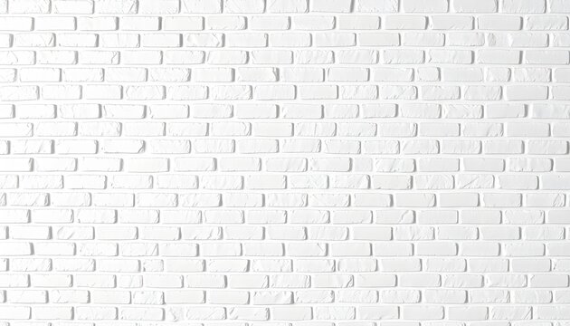 A close-up view of a white brick wall, showing the regular pattern of rectangular blocks.