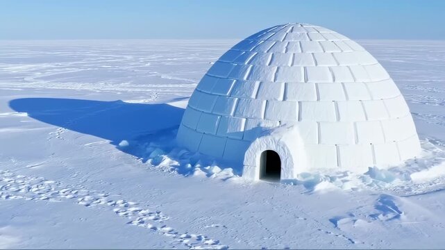 Igloo on a snow-covered landscape
