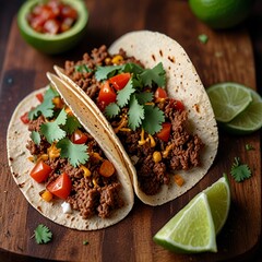 Ground Beef Tacos with Lime and Cilantro