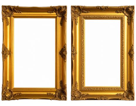 Two gold ornate picture frames