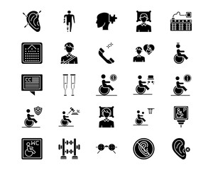 Disability Line Vector Icons