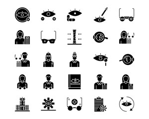 Optometrist Line Vector Icons