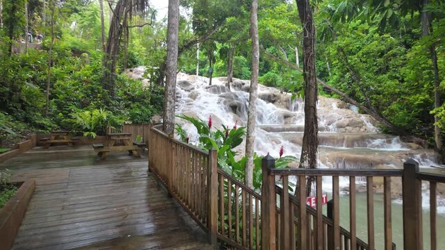 Dunn's River Falls Early Morning In Jamaica