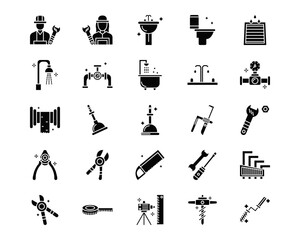 Plumbing Line Vector Icons