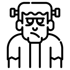 Frankenstein. This is a vector single icon with a dashed line style. It is suitable for various purposes, including website design, mobile app design, and logo design.