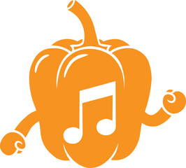 Musical Bell Pepper Character Illustration