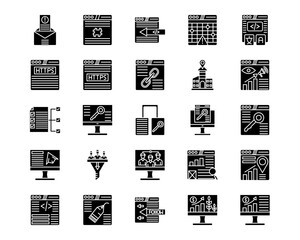 Internet Marketing Line Vector Icons