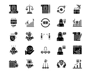 Business Management Line Vector Icons