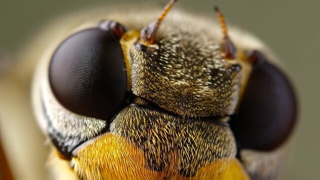 Macro view of insect head