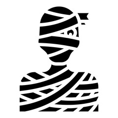 Mummy. This is a vector single icon with a solid style. It is suitable for various purposes, including website design, mobile app design, and logo design.
