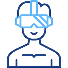 Virtual Reality line color icon