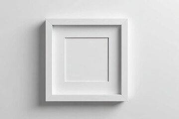 White picture frame, rectangular, simple, empty
