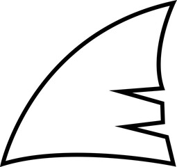 Shark fin moving icon, Silhouette bold and minimal in Water for Ocean and Danger Themes, depicting marine life suitable for logos, transparent . icons, or nautical designs, mobile apps or ui
