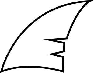Shark fin moving icon, Silhouette bold and minimal in Water for Ocean and Danger Themes, depicting marine life suitable for logos, transparent . icons, or nautical designs, mobile apps or ui