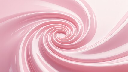 Photorealistic smooth glossy fluid swirls in soft pink and pale rose tones with dynamic pattern and high-shine texture