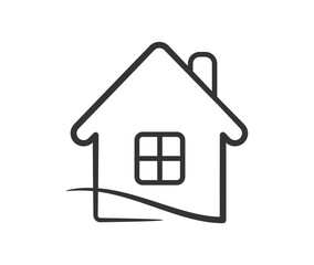 House line icon design suitable for logo or emblem