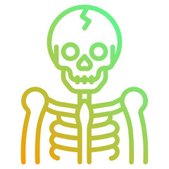 Skeleton. This is a vector single icon with a dashed line gradient style. It is suitable for various purposes, including website design, mobile app design, and logo design.