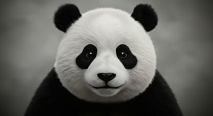 Sweet Gaze of Cute Panda Cartoon Illustration – Adorable Animal Art.