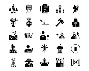 Archeology Line Vector Icons