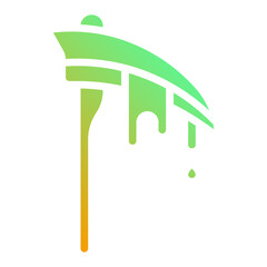 Scythe. This is a vector single icon with a solid gradient style. It is suitable for various purposes, including website design, mobile app design, and logo design.