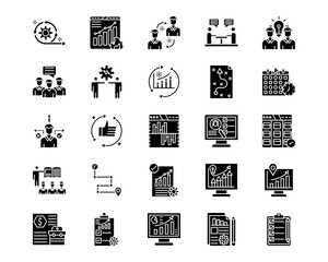 Project Assesment Line Vector Icons