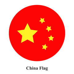 Circular flag of china isolated on transparent background Editorial Use Only
