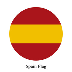 Circular spanish flag isolated on transparent background Editorial Use Only