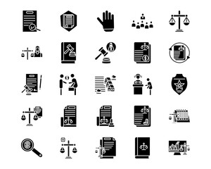 Legal Services Line Vector Icons