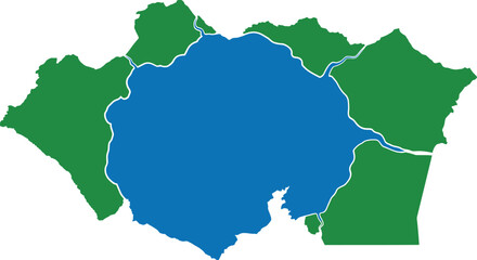 Obraz premium Lagoon Coastal Region Map Illustration