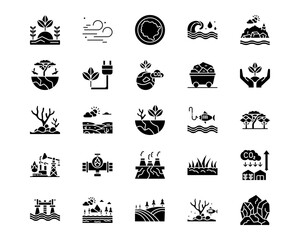 Natural Resources Line Vector Icons
