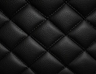 Obraz premium Black quilted leather texture