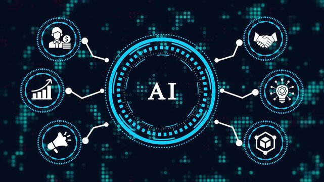 clv writing business and technology concept, virtual display and network strategy, profit growth – digital finance and business technology network animation. Smart Business concept video