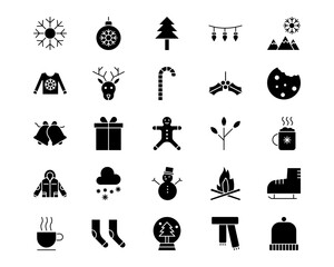 Winter Line Vector Icons