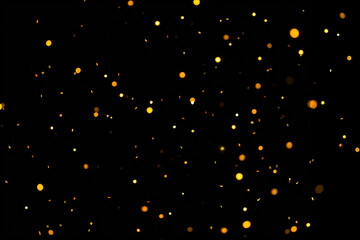 Deep Black Background with Glowing Golden Sparks