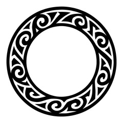 Circular tribal tattoo design with blank center