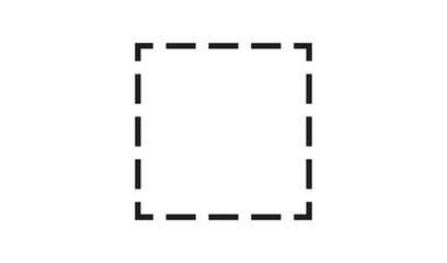Simple dashed rectangle outline on white background for design