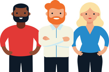 Fototapeta premium Diverse Team of Professionals Standing Together on Transparent Background