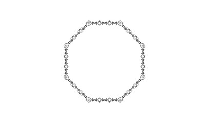 Elegant octagonal decorative border frame with ornate floral elements