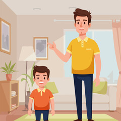 father and son playing