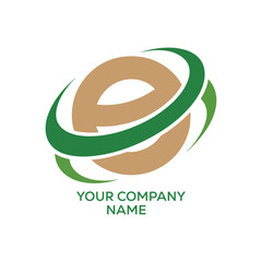 Abstract Globe with Letter E Logo Design