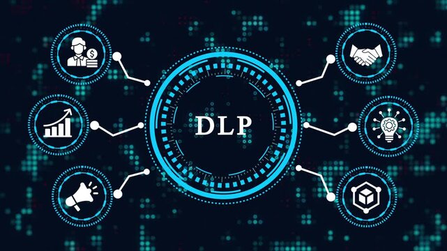 DPL writing business and technology concept, virtual display and network strategy, profit growth &ndash; digital finance and business technology network animation. Smart Business concept video
