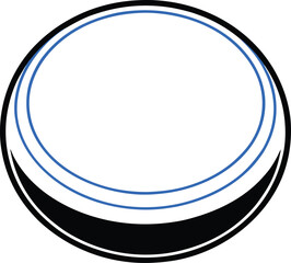 blue paperweight glass round smooth office desk on transparent background