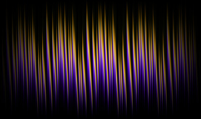 Black background with diagonal violet and yellow gradient stripes. Iridescent cuts and black vignette