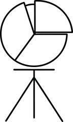 Business Pie Chart on Tripod Display on Transparent Background