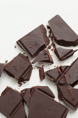 Broken bar of dark chocolate 