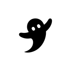 Spooky Halloween Ghost Silhouette Floating with Raised Arms