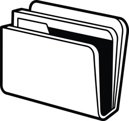 Red Folder Clipped Stack of Papers on Transparent Background