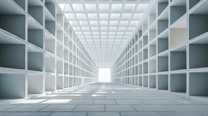 White abstract storage space