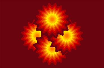 A seamless vector pattern featuring abstract afternoon sun waves. A background with colorful wavy lines. A fun texture for surface design, wallpaper, wrapping paper, and textiles.